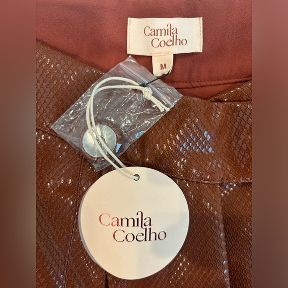 Camila Coelho Women’s Revolve Filomena Cognac NWT pants. Size medium. - Picture 6 of 9